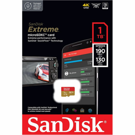 SanDisk Extreme Micro SDXC + Adapter 1TB UHS-I U1 (190 MB/s olvasási sebesség)