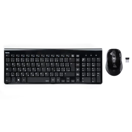 Hama Trento vezeték nélküli billentyűzet és egér szett CZ/SK kiosztással - fekete