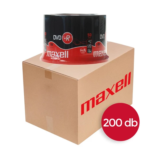 Maxell DVD-R lemez 16X 4,7GB 200db - cake (4x50)