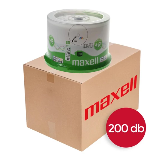 200db Maxell DVD+R 16X Nyomtatható Lemez - Cake CSOMAG!