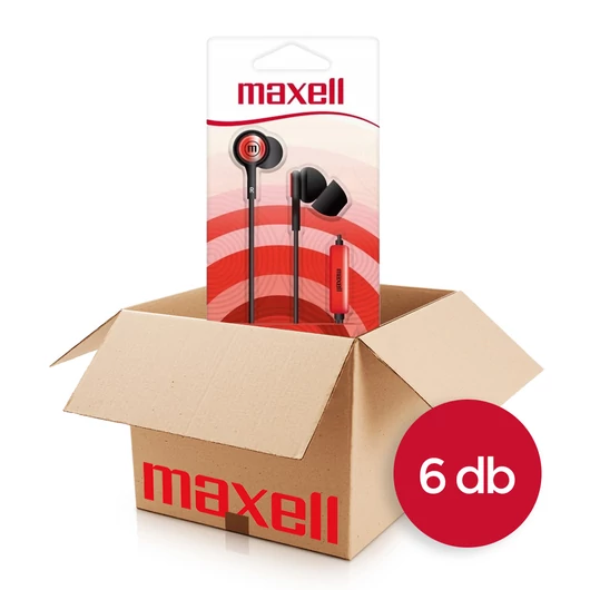 6db Maxell IN-Tips vezetékes fülhallgató mikrofonnal [piros] CSOMAG!