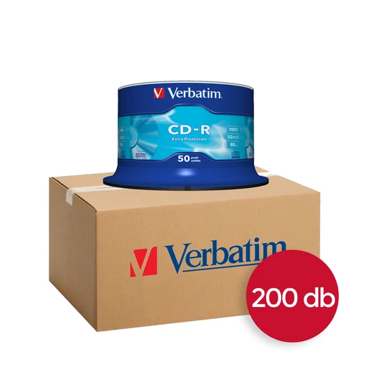 200db Verbatim CD-R 52X Lemez - Cake (50) CSOMAG!