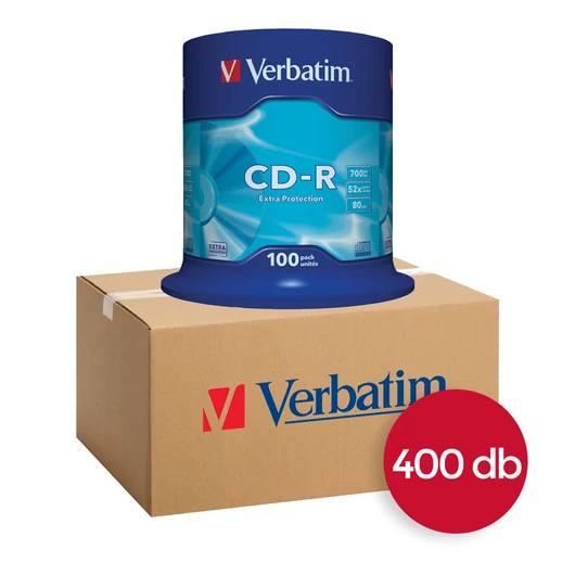 Verbatim CD-R 52X lemez 8,5 GB - 4 db cake (100)