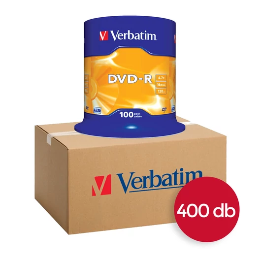 400db Verbatim DVD-R 16X Lemez - Cake (100) CSOMAG!