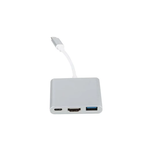 Platinet USB-C 3.2 Gen1 3 az 1-ben hub HDMI 4K USB-A 3.2 USB-C PD 100W - alumínium