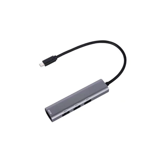 Platinet USB-C - 4× USB-A 3.2 Gen1 HUB 5 Gbps 100W PD - alumínium