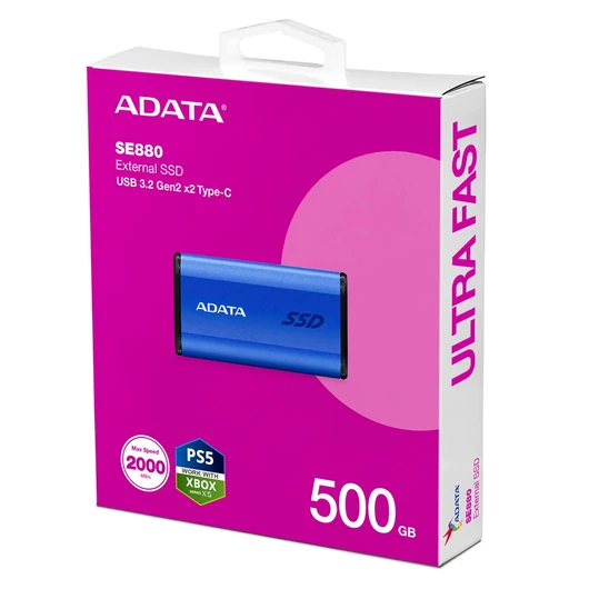 ADATA SE880 külső SSD 500GB USB-C 3.2 gen 2x2 - kék (AELI-SE880-500GCBU)