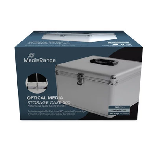 MediaRange DJ Box CD/DVD tároló doboz 300 lemezhez - ezüst