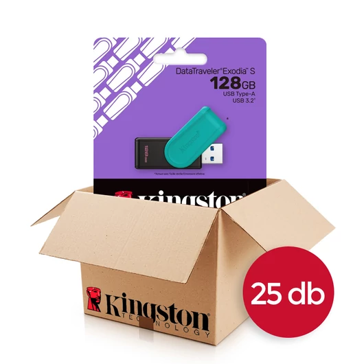 Kingston DataTraveler Exodia S pendrive 128GB USB 3.2 - kék (25 db-os csomag)