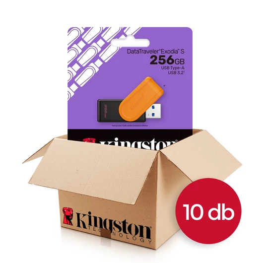 Kingston DataTraveler Exodia S pendrive 256GB USB 3.2 - narancssárga (10 db-os csomag)