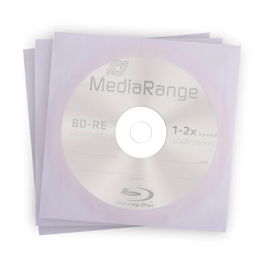 MediaRange BD-RE újraírható Blu-Ray lemez 25 GB 2X - papírtokban (1)