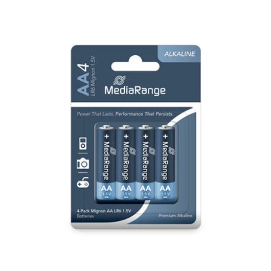 MediaRange alkáli AA elem LR6 1.5V 1850mAh - 4 darab