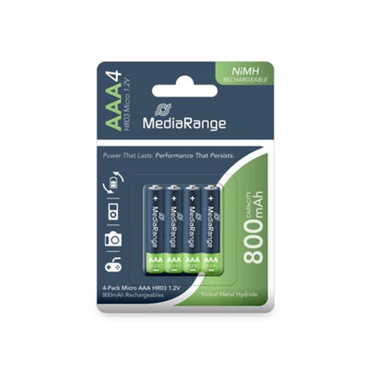 MediaRange AAA HR03 tölthető elem 800mAh Ni-MH - 4 db