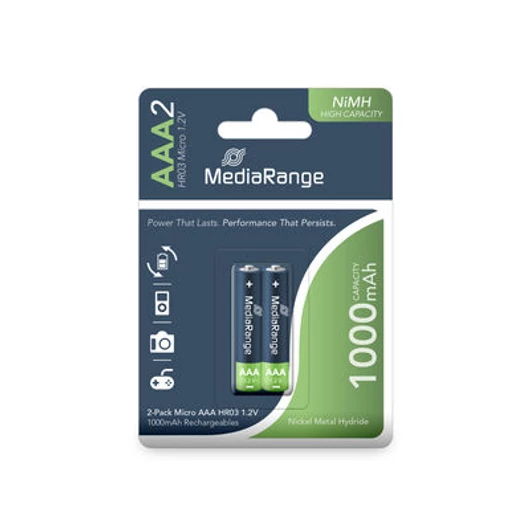 MediaRange AAA HR03 1000mAh tölthető elem - 2 db