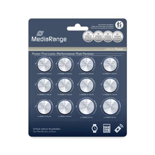 MediaRange Lithium Gombelem készlet (12db)