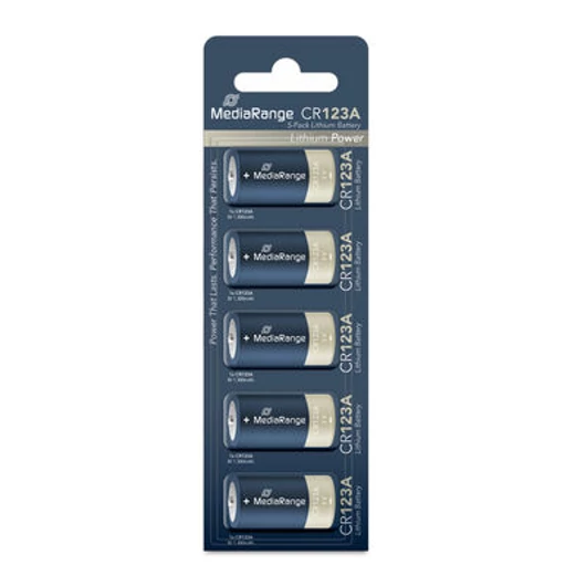 MediaRange CR123A 3V Lítium Elem - 5 darabos csomag