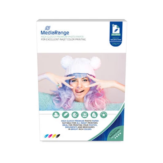 MediaRange A4 fotópapír nagy fényességű 220g/m² 100db (MRINK103)