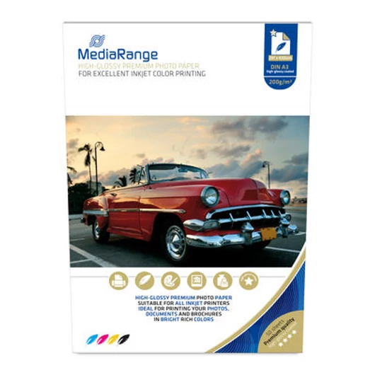 MediaRange A3 fényes fotópapír 200g 50 lap (MRINK109)