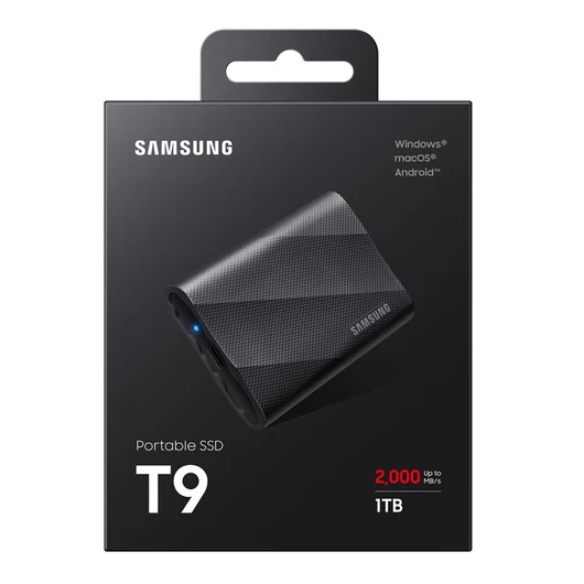Samsung T9 külső SSD 1TB USB-C 3.2 Gen2×2 - fekete