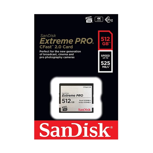 SanDisk Extreme PRO Compact Flash memóriakártya 512GB VPG-130 525MB/s