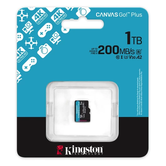 Kingston Canvas Go! Plus microSDXC 1TB UHS-I Gen 4 A2 U3 Class 10 (200/160 MB/s) - fekete (SDCG4/1TBSP)
