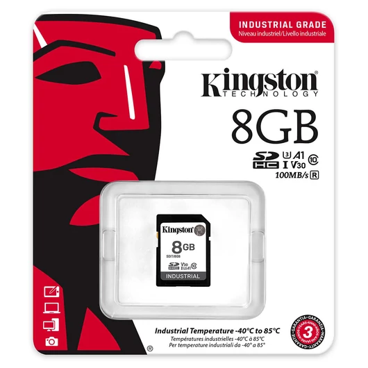 Kingston Industrial SDHC 8GB Class 10 UHS-I U3 memóriakártya (100/100 MB/s) (SDIT/8GB)
