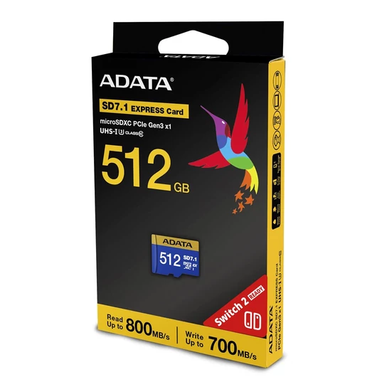 ADATA Express Micro SDXC 512GB CL10 Gen3 L1 UHS-I U3 memóriakártya (800/700 MB/s)