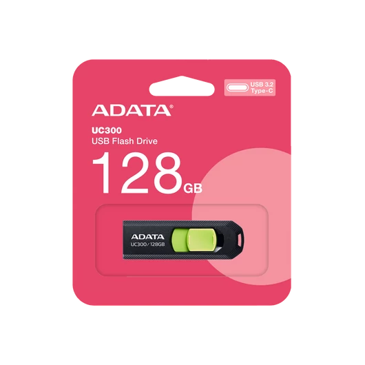 ADATA UC300 pendrive 128GB USB-C 3.2 Gen1 100 MB/s - fekete/zöld