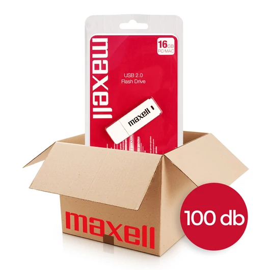 Maxell 16GB pendrive USB 2.0 - fehér (100 db-os csomag)
