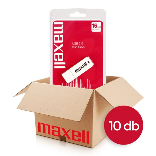 Maxell 16GB pendrive USB 2.0 - fehér (10 db-os csomag)
