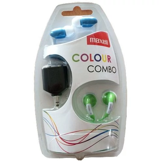 Maxell Colour Combo Pack vezetékes fülhallgató 7mm membránnal - kék/zöld