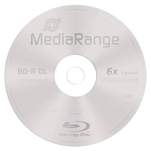 MediaRange BD-R DL 6X 50 GB Blu-Ray lemez - papírtokban