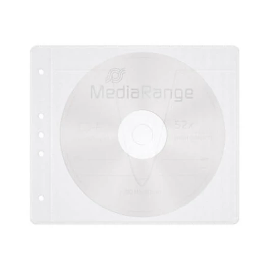 MediaRange lefűzhető CD tasak fehér 50db