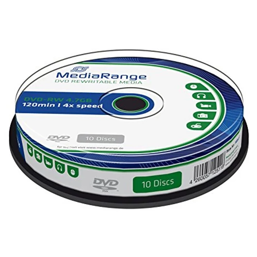 MediaRange DVD-RW Újraírható Lemez 4X Cake (10) - MR450