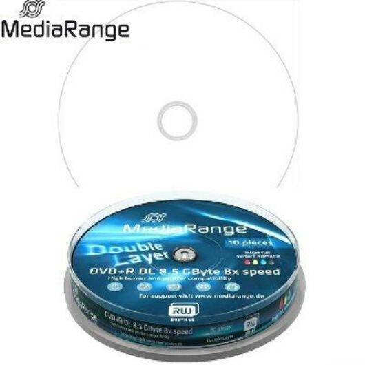 MediaRange DVD+R 8x 8.5GB DL Nyomtatható Felületű Lemez Cake (10) - MR468
