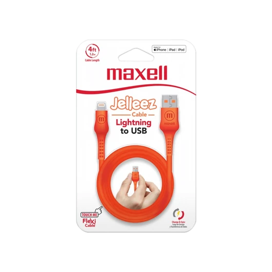 Maxell Jelleez Lightning kábel 1,2m - narancssárga
