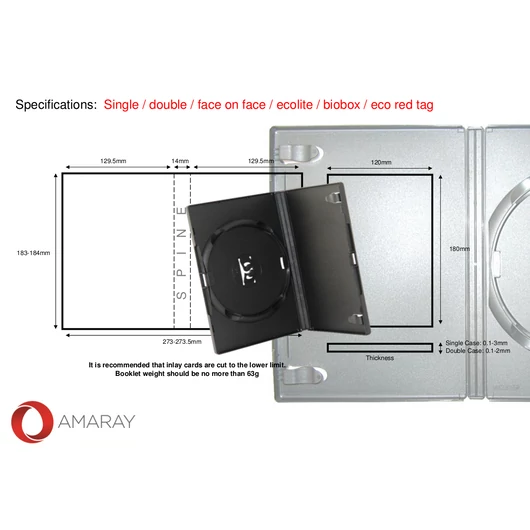 Amaray DVD tok szimpla 14 mm - fekete