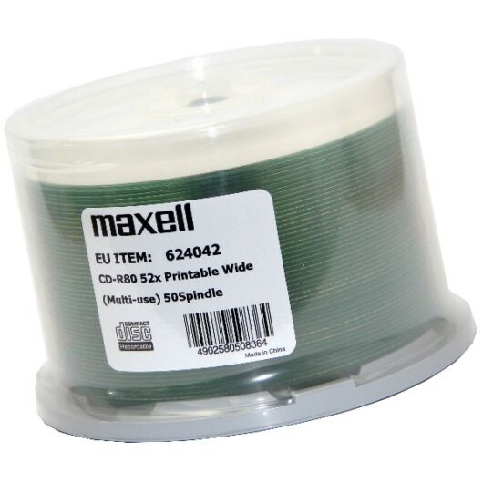 Maxell CD-R 52X Teljes Felületén Nyomtatható Lemez /NO ID/ - Cake (50) - 624042_00