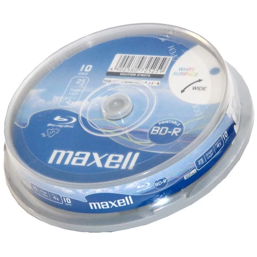 Maxell BD-R 25 GB 4X Nyomtatható Blu-Ray Lemez - Cake (10) - 276072_00