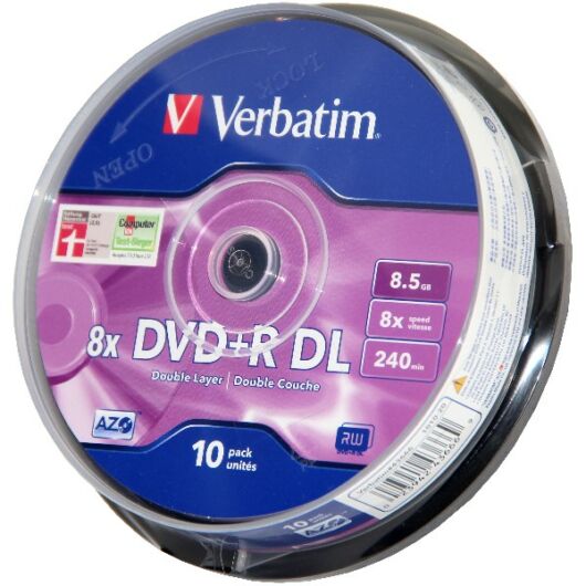 Verbatim DVD+R DL 8X 8,5 gB Lemez - Cake (10) - 43666