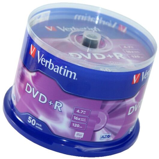 Verbatim DVD+R 16X Lemez - Cake (50) - 43550