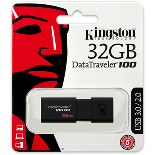 Kingston DataTraveler 100 G3 32GB Pendrive USB 3.0 (DT100G3/32GB) - DT100G3_32GB