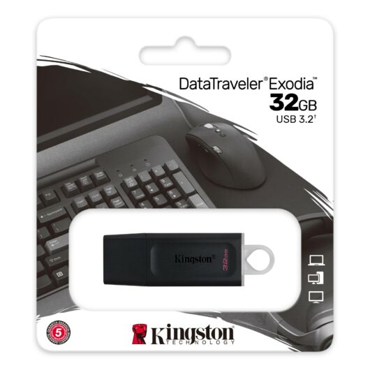 KINGSTON EXODIA DATA TRAVELER PENDRIVE 32GB USB 3.2 Gen1 Fekete