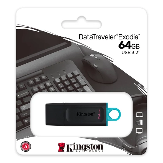 Kingston DataTraveler Exodia pendrive 64GB USB 3.2 Gen1 - fekete