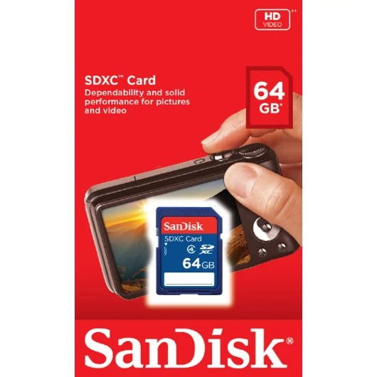 SanDisk 64GB SDXC memóriakártya Class 4 fényképezőgépekbe (SDSDB-064G-B35)
