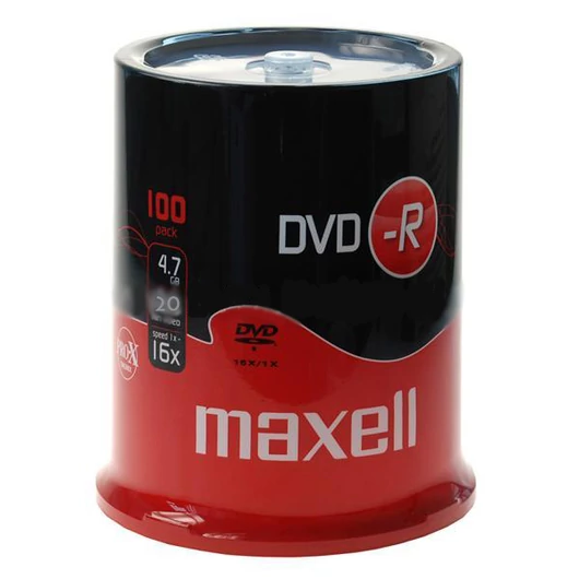 Maxell DVD-R 16X lemez 4,7 GB - 100 db Cake