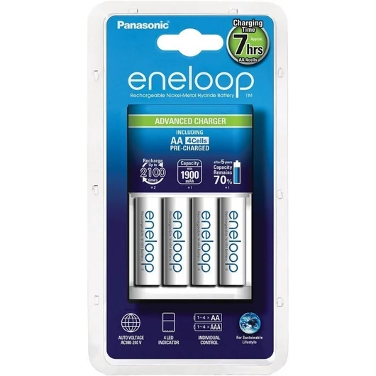 Panasonic Charger Bq-Cc17 Advanced Charger + R6/Aa Eneloop 1900 mAh (4) - K_KJ17MCC40E