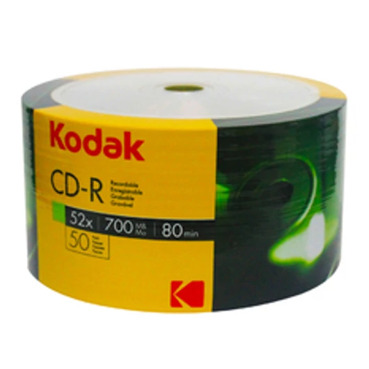 Kodak CD-R 52X 700Mb Teljes Felületén Nyomtatható Lemez - Shrink (50) - K1230150