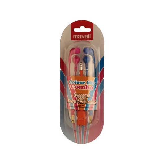 Maxell Earphone Colour Mix Combo Pink-Blue (2 db) - 303778_00_CN