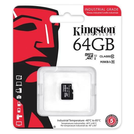 Kingston 64GB Micro SDXC Industrial memóriakártya Class 10 UHS-I (100/80MB/s)
